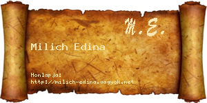 Milich Edina névjegykártya