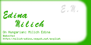 edina milich business card